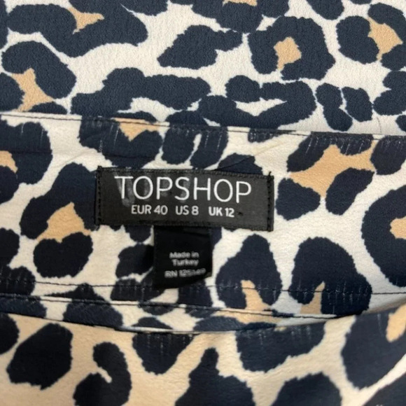 Topshop Leopard Animal Ruffle Hem Mini Skirt 8 - Picture 9 of 13